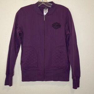 Harley Davidson Purple Full Zip Sweatshirt Hot Metal Pittsburgh Size Small